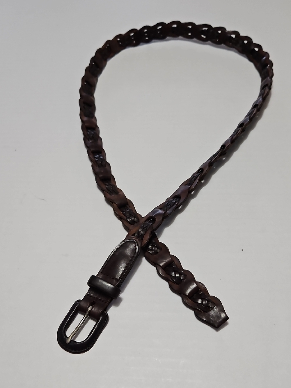 Vintage Eddie Bauer Braided Leather Belt - Brown Size L